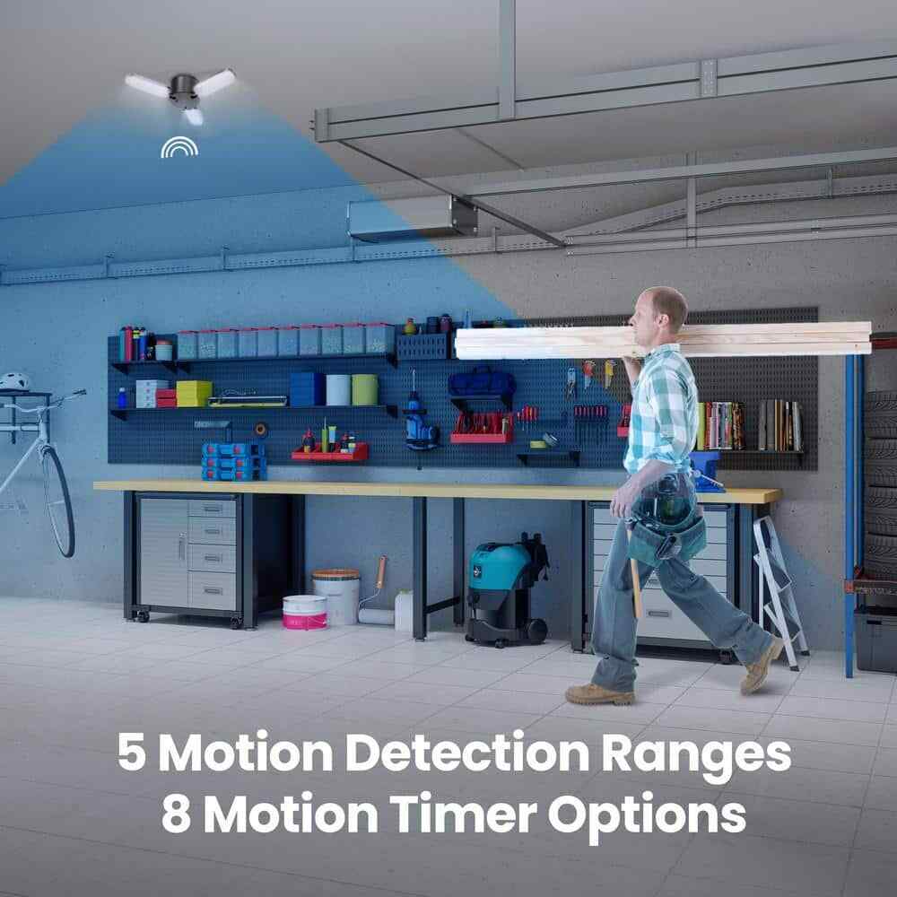 Commercial Electric 8000 Lumen Black LED Utility Garage Shop Light w/ Remote