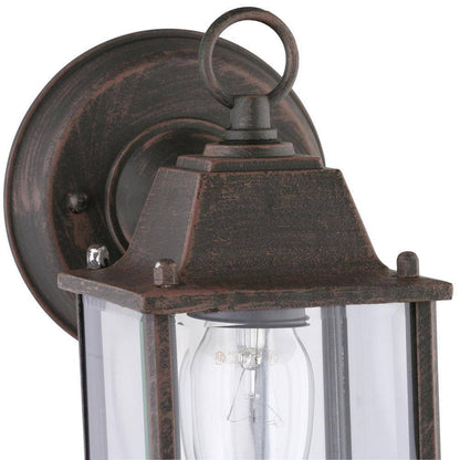 Bel Air Lighting Patrician Rust Outdoor Wall Light Fixture w/ Clear Glass