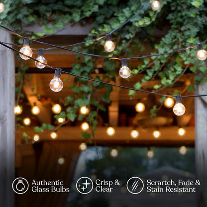 Brightech Ambience Pro LED String Lights - 26 Ft Patio Lights Outdoor Waterproof