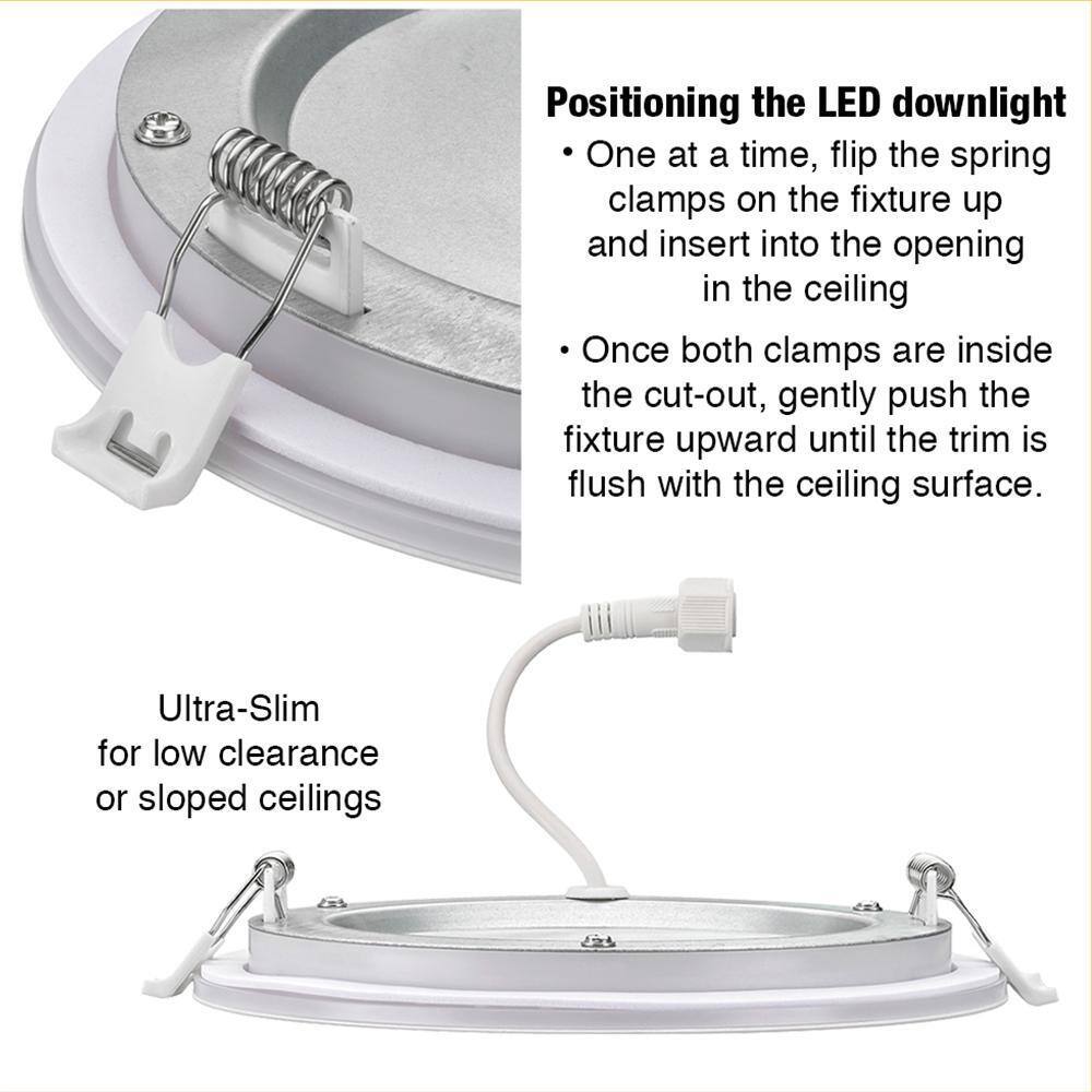 Commercial Electric 4 in. CCT Integrated LED Recessed Light Trim w/ Night Light