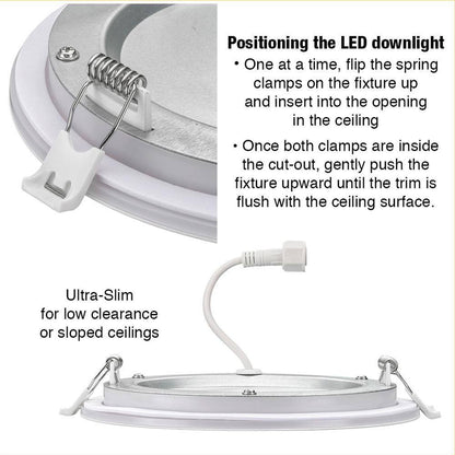 Commercial Electric 4 in. CCT Integrated LED Recessed Light Trim w/ Night Light