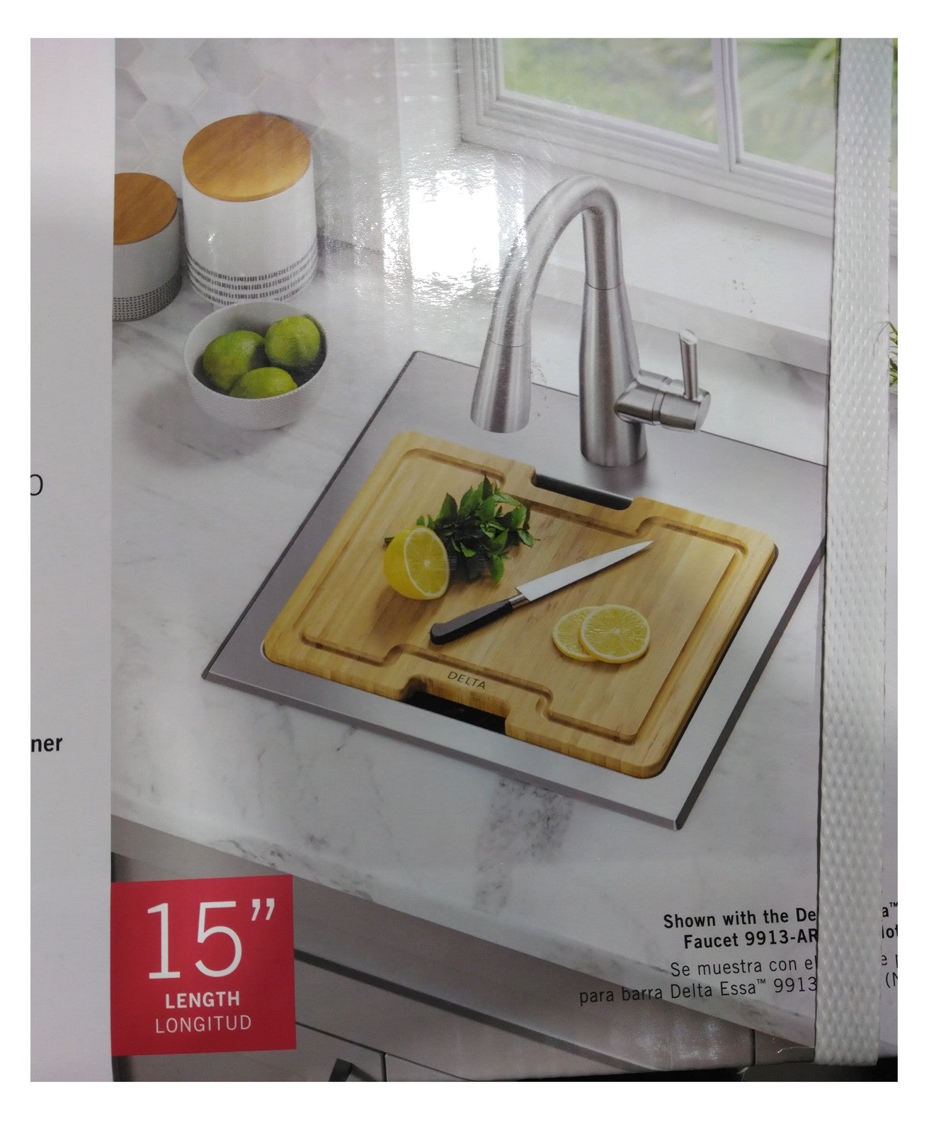 Delta Emery 15" Drop-In/Undermount Stainless Steel Kitchen Workstation Sink