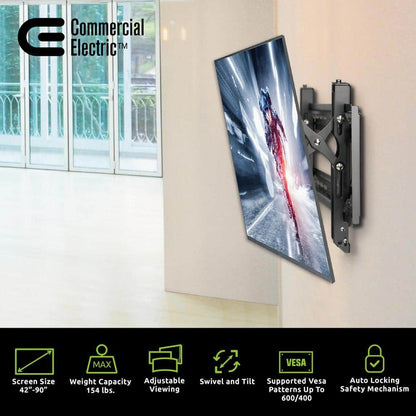 Commercial Electric Extend and Tilting TV Wall Mount for 42 in. to 90 in. TVs