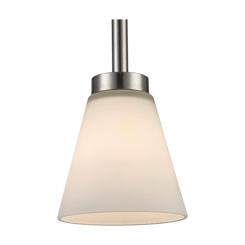 Bel Air Lighting Fifer Brushed Nickel Mini Pendant Light w/ Frosted Glass