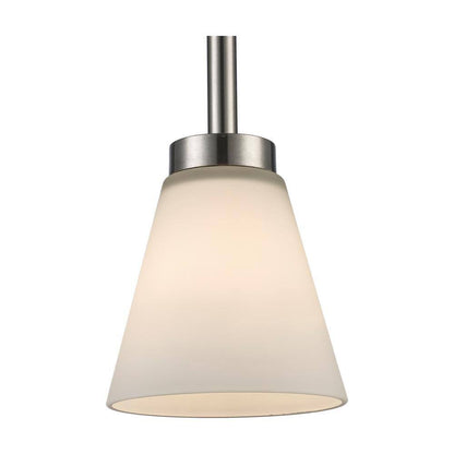 Bel Air Lighting Fifer Brushed Nickel Mini Pendant Light w/ Frosted Glass