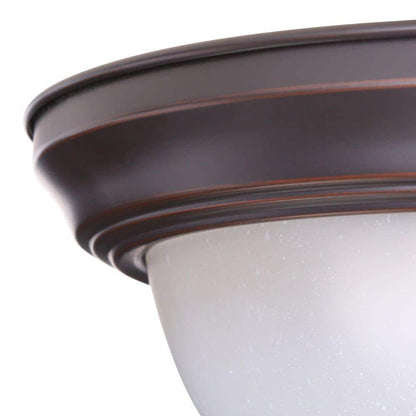 11 in. 1-Light Oil Rubbed Bronze Flush Mount 2-PACK
