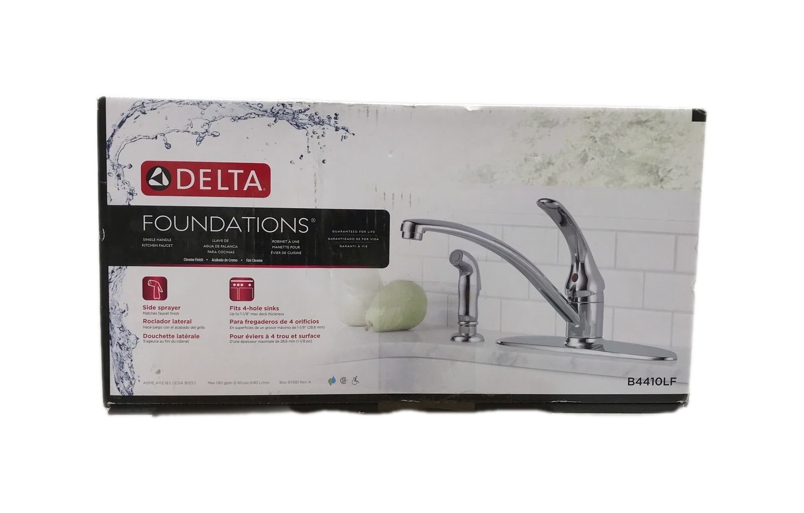 Delta Foundations Single-Handle Standard Kitchen Faucet w/Side Sprayer in Chrome