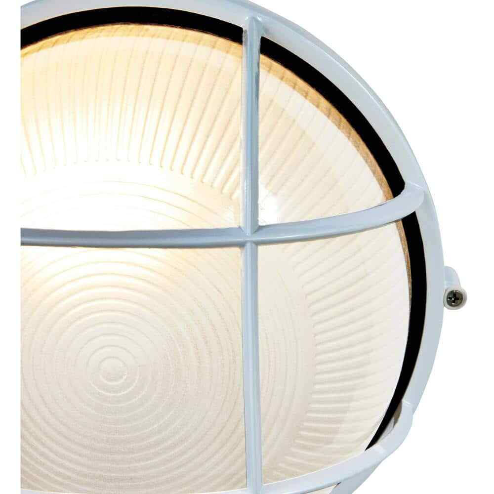 Access Lighting Nauticus White Outdoor Bulkhead Light w/ Frosted Glass Shade