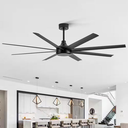 Breezary Melissa 72" 6 Fan Speeds Ceiling Fan, Black w Remote Control Included
