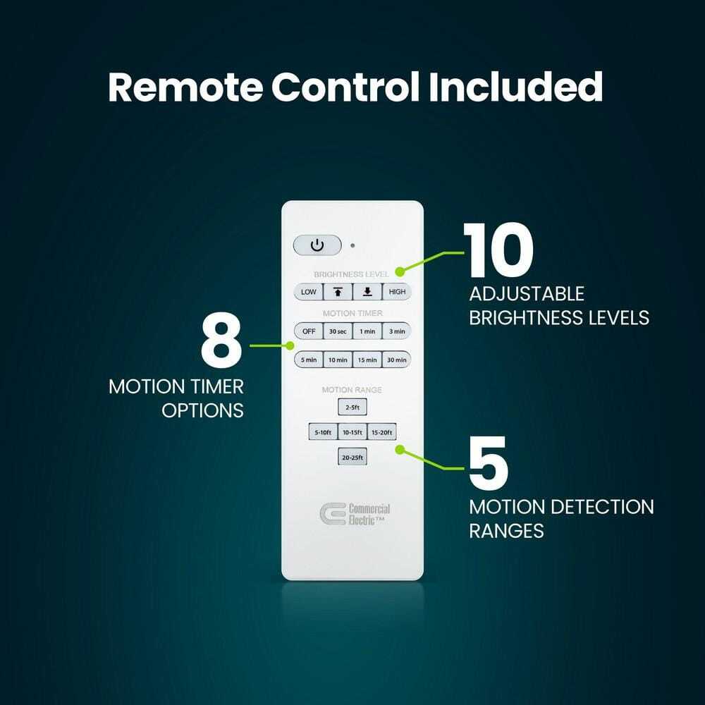 Commercial Electric 8000 Lumen Black LED Utility Garage Shop Light w/ Remote