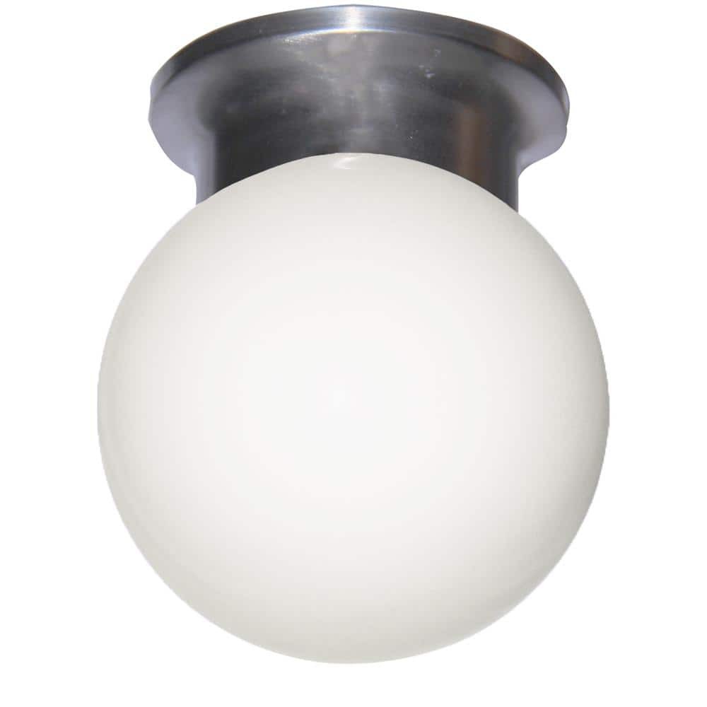 Bel Air Lighting Dash 6 in 1-Light Brushed Nickel Flush Mount Fixture Opal Glass