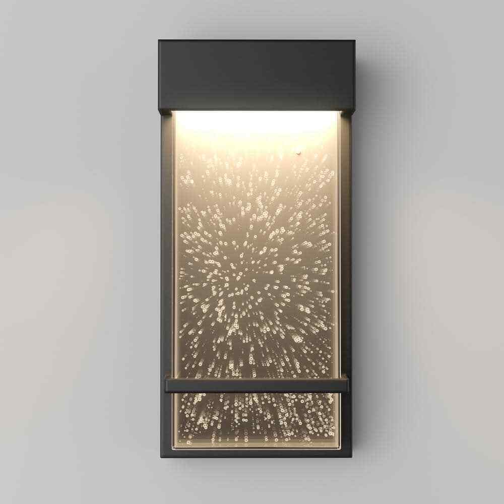Artika Skyler Black Modern LED Outdoor Garage and Porch Light Lantern Sconce