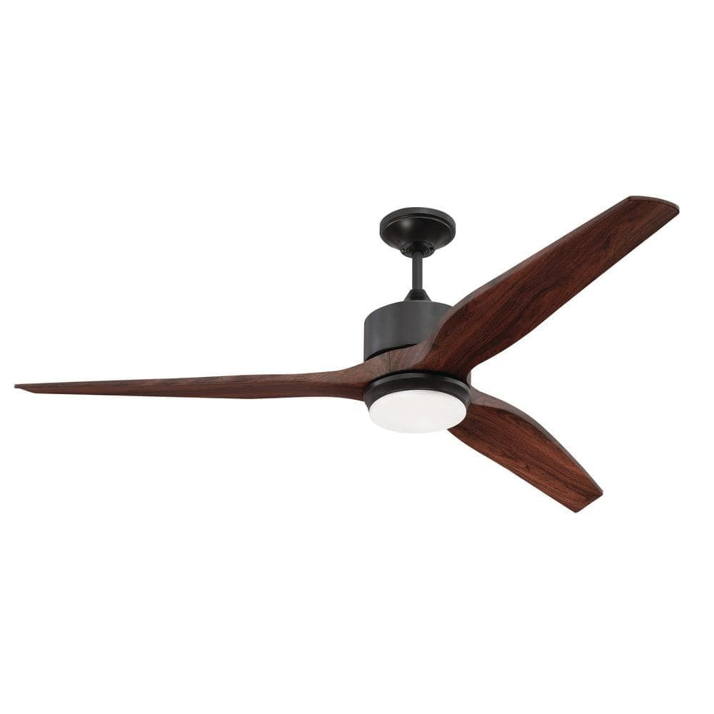 CRAFTMADE Mobi 60" Oiled Bronze Ceiling Fan LED Light and Remote/Wall Control 