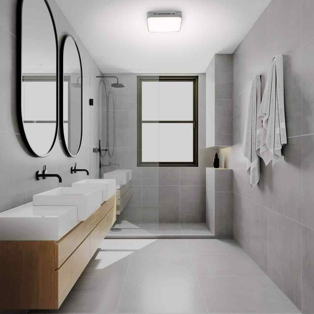 Commercial Electric 80 /110 CFM Bathroom Exhaust Fan w/ Light & Humidity Sensor