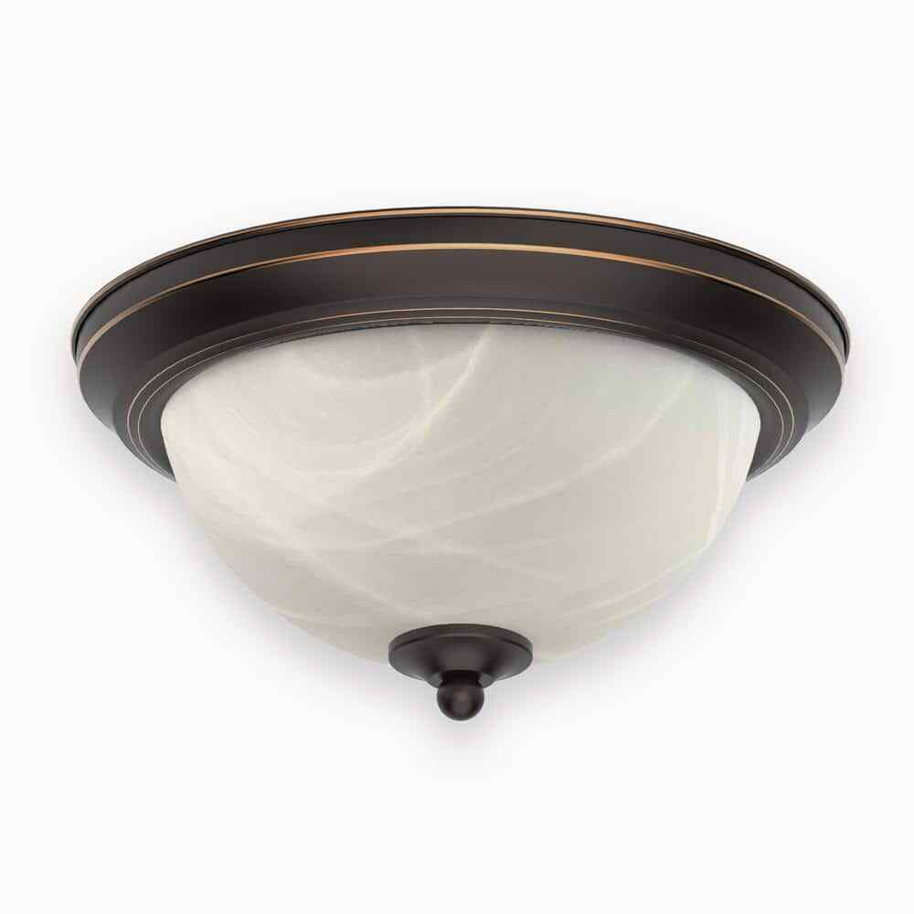 11 in. LED Ceiling Light Fixture Flush Mount in Pavilion Bronze 
