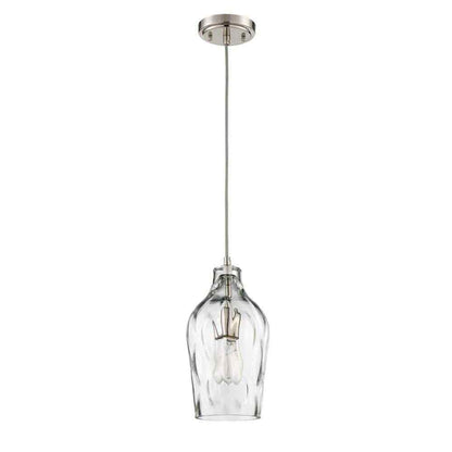 CRAFTMADE Pendant Brushed Nickel Island Mini Pendant w/ Hammered Glass No Bulb