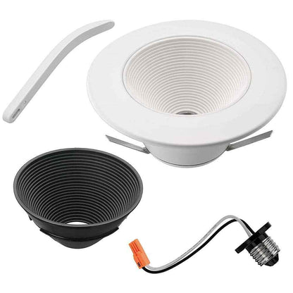CE 6 in. Deep Baffle Adjustable CCT LED Recessed Light Trim Wet Rated Dimmable