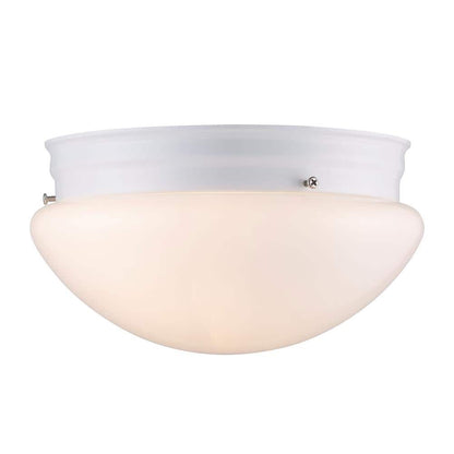 Bel Air Lighting Dash 10 in. 2-Light White Flush Mount Ceiling Light Opal Glass