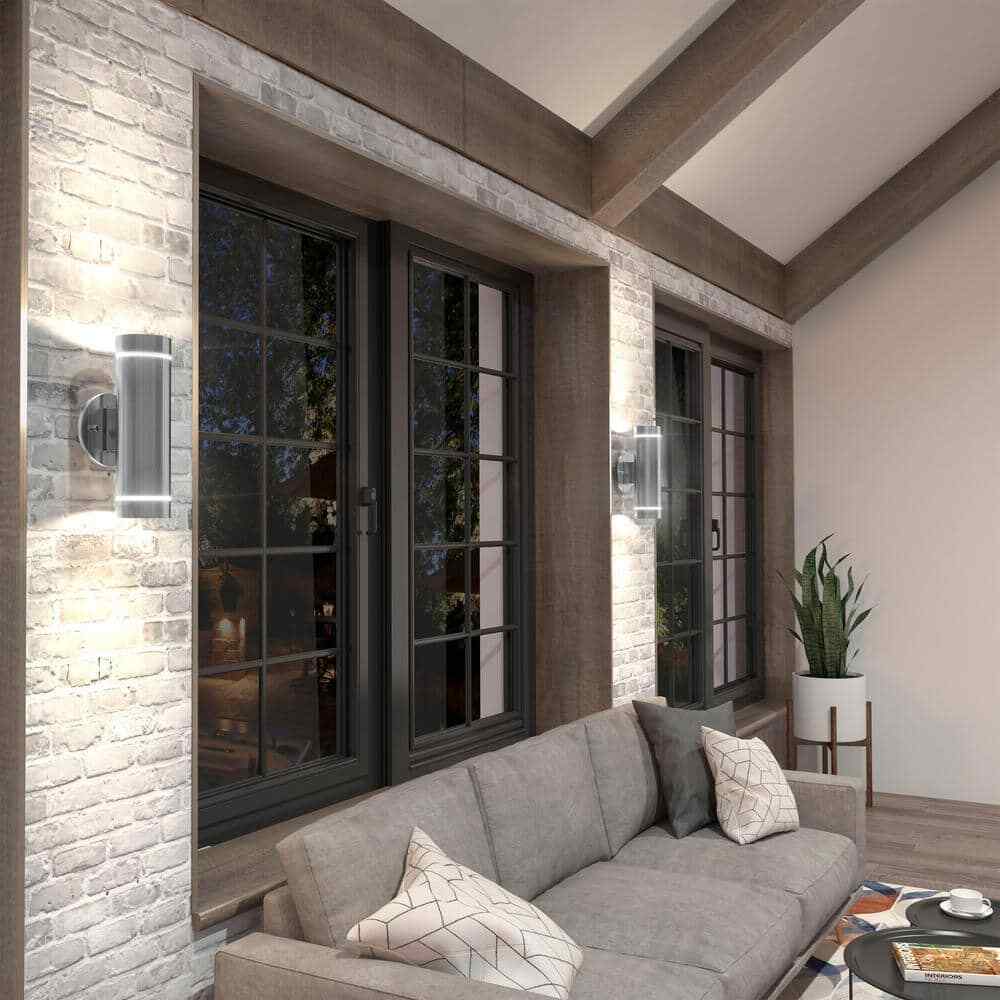Artika C7 Stainless Steel Modern Outdoor Hardwired Light Cylinder Sconce