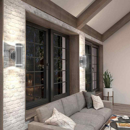 Artika C7 Stainless Steel Modern Outdoor Hardwired Light Cylinder Sconce