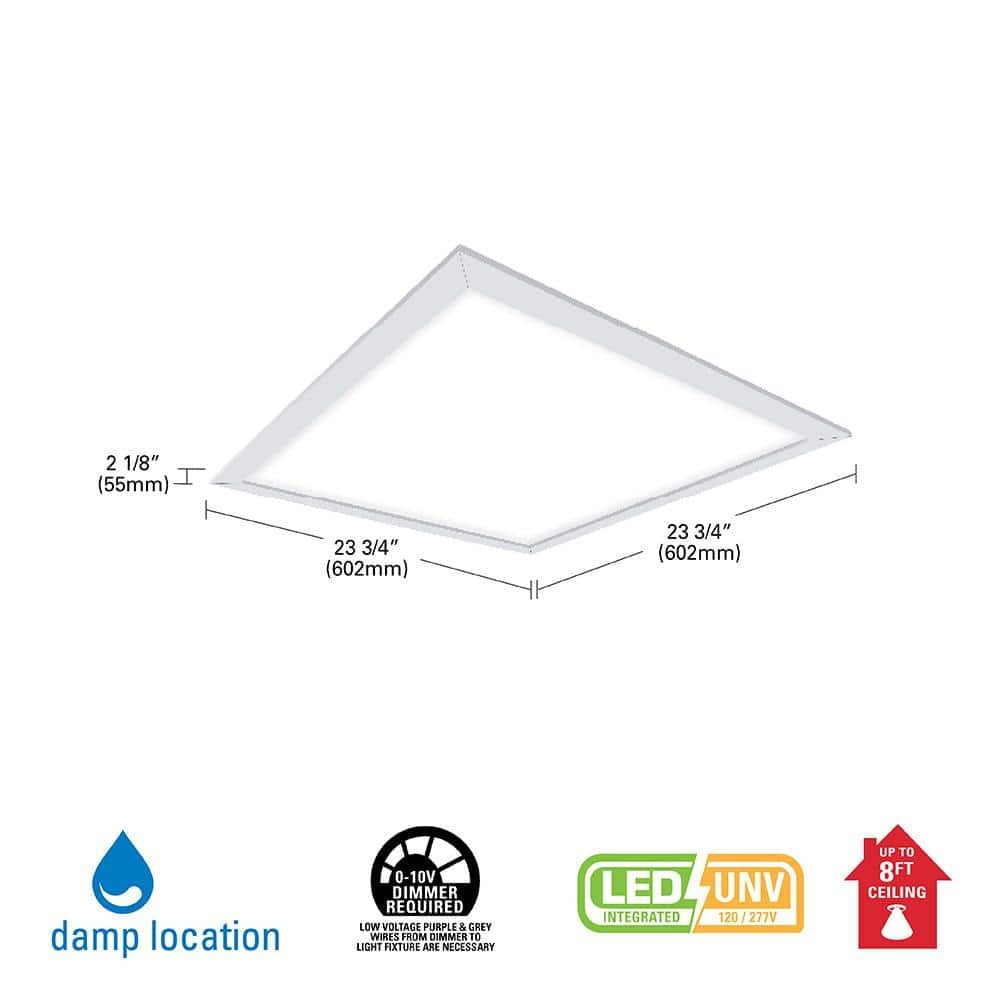 *2-PACK* Metalux 2 ft. x 2 ft. 3416 Lumens Integrated LED Panel Light 4000K