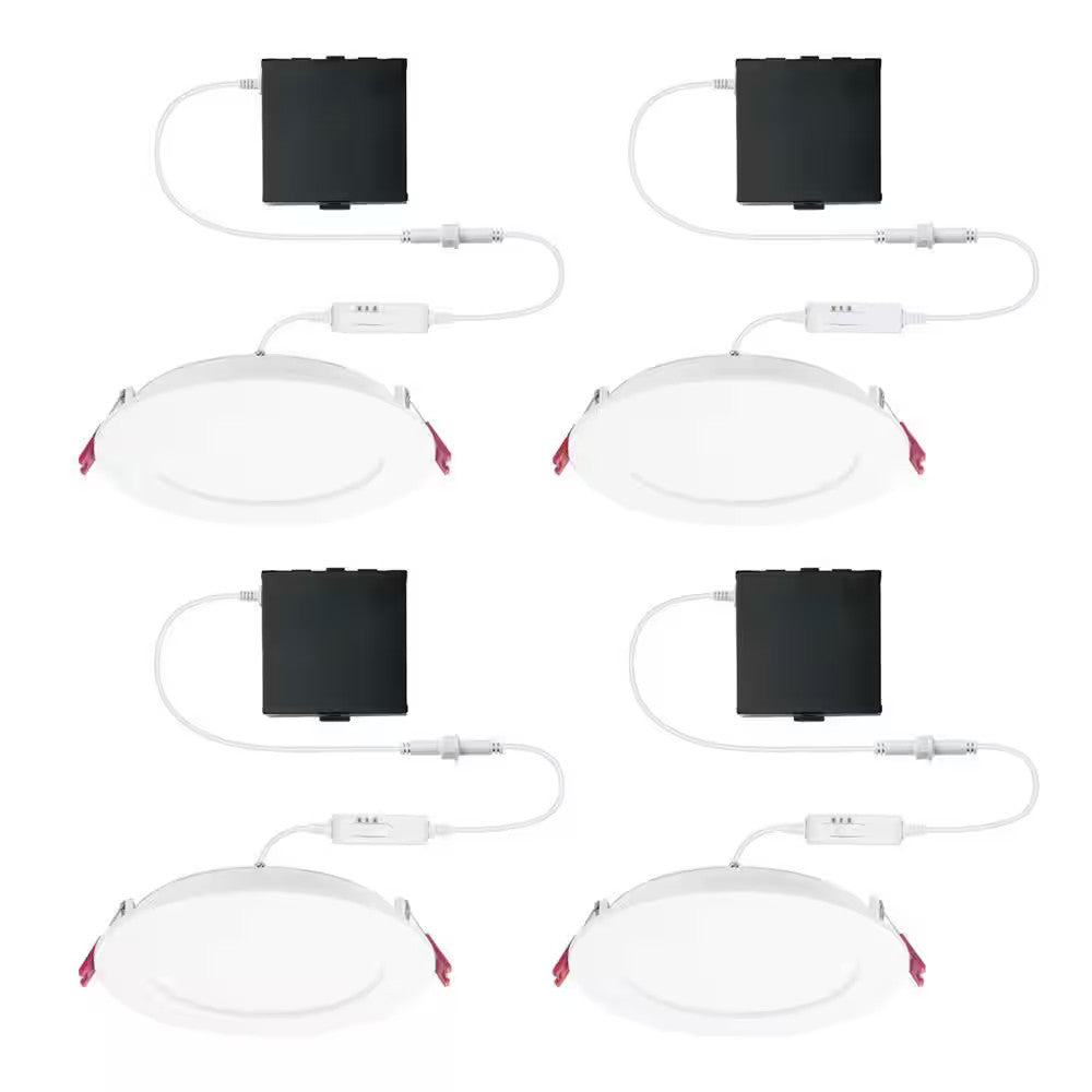 Commercial Electric LED 6 in Round Color Adjust Canless Recessed Light (4-Pack)