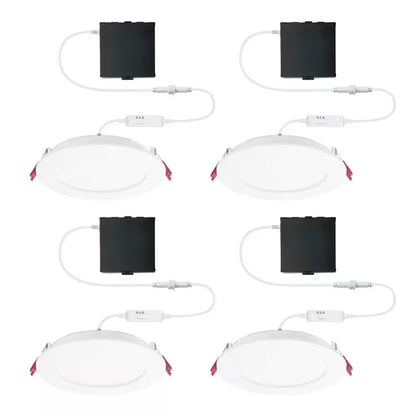 Commercial Electric LED 6 in Round Color Adjust Canless Recessed Light (4-Pack)