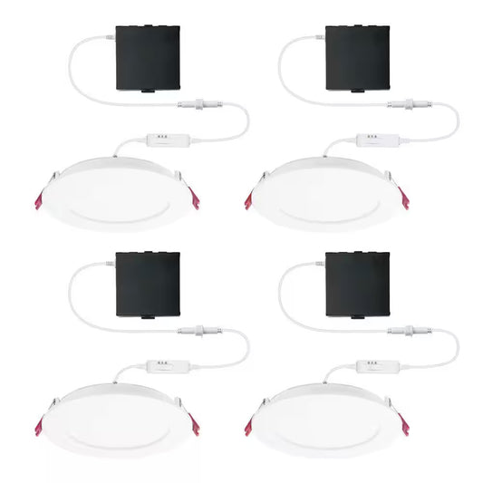 Commercial Electric LED 6 in Round Color Adjust Canless Recessed Light (4-Pack)