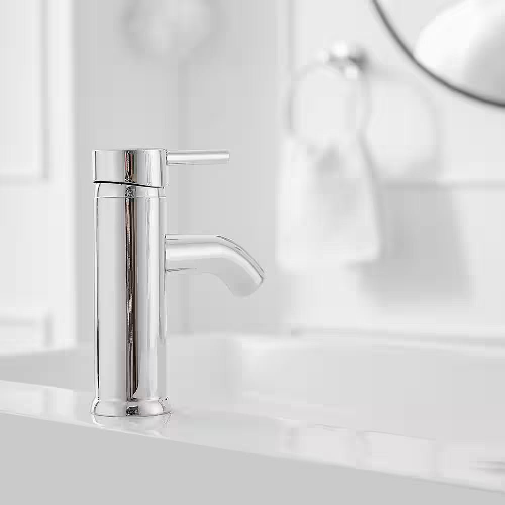 BWE Single Hole Single-Handle Bathroom Faucet With Pop Up Drain Polished Chrome