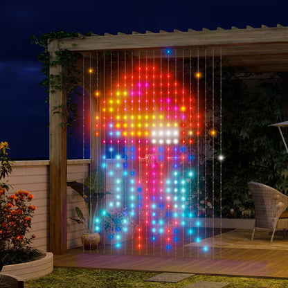 520 LED Leads 6.5 ft. Indoor Plug-in LED Novelty Curtain Lights LED String Light