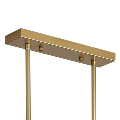 33.5 in. 4-Light Modern Gold Rectangular Chandelier w/ Transparent Crystal Shade