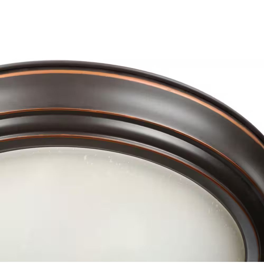 12.75 in. 2-Light Bronze Flush Mount Ceiling Light w/Tea-Stained Glass (2-Pack)