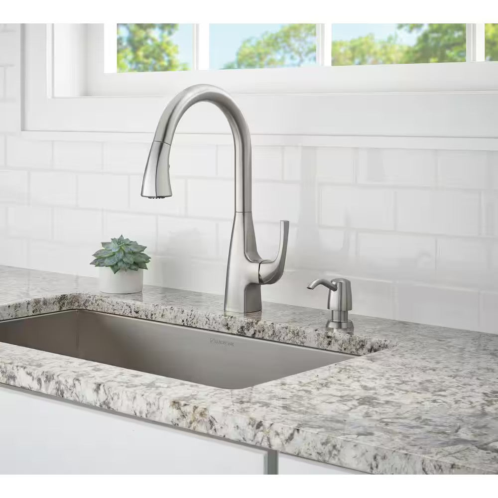 Calandine Pull-Down Sprayer Kitchen Faucet soap dispenser, Spot Resist Stainless