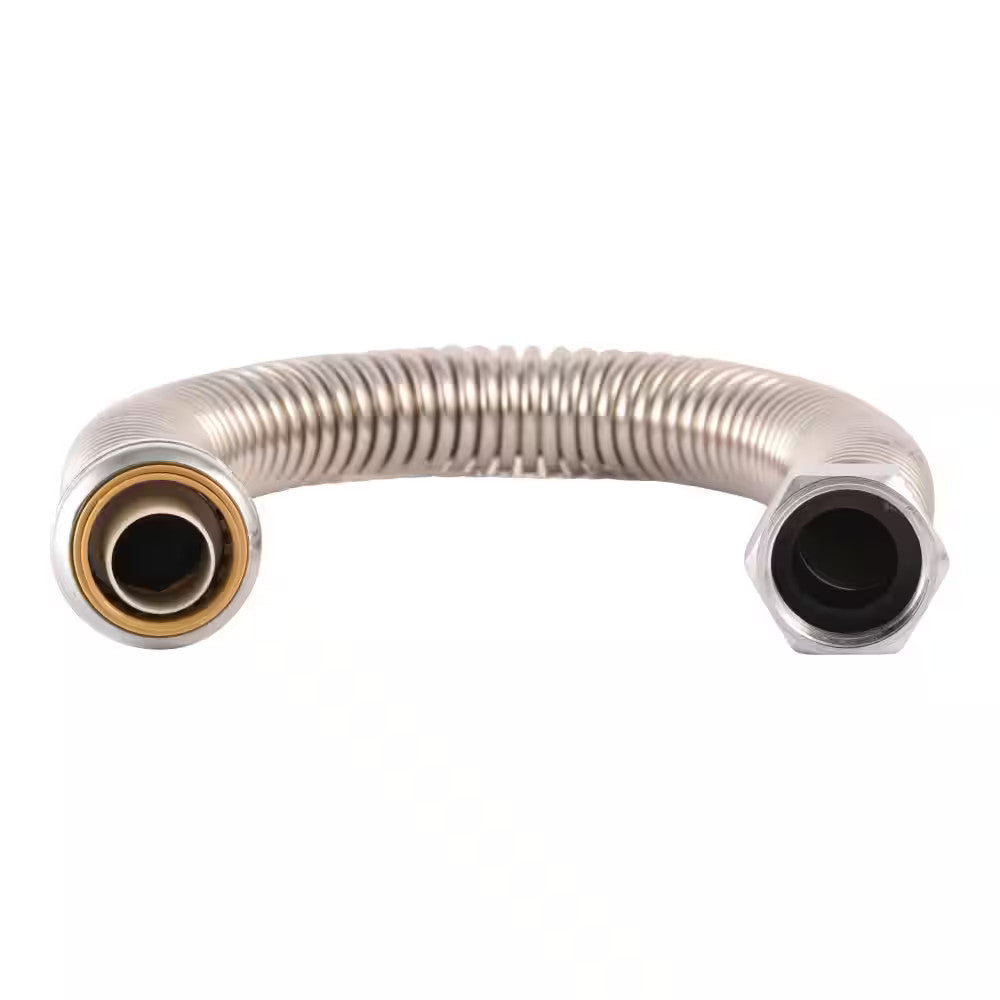 1" Push-to-Connect x 1 in. FIP x 24 in. Corrugated Stainless Steel Water Softer.