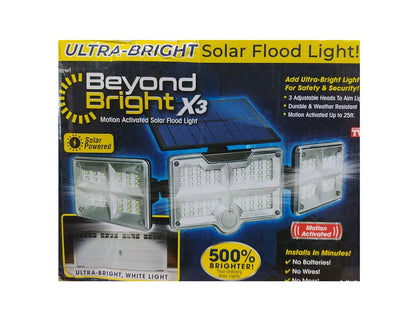 BEYOND BRIGHT Black Motion Sensing Outdoor Integrated LED Solar Flood Light