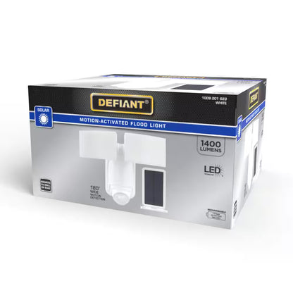 Defiant 180 Degree White Solar Motion Activated LED Flood Light 17000216