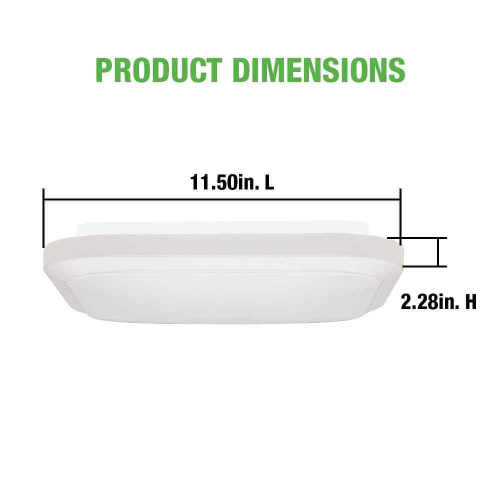 Commercial Electric 12"  Low Profile LED Flush Mount Square Closet Light Fixture