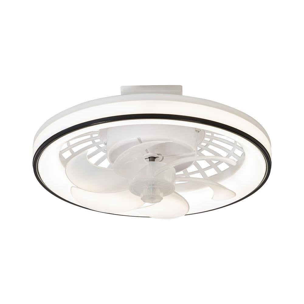 Breezary 13" Integrated LED White Fan Remote Light Socket Frosted Acrylic Shade