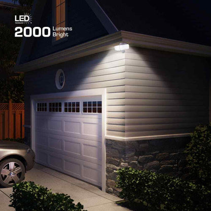 Defiant MaxDetect Motion Wired 2-Head LED Security Flood Light, White, Outdoor