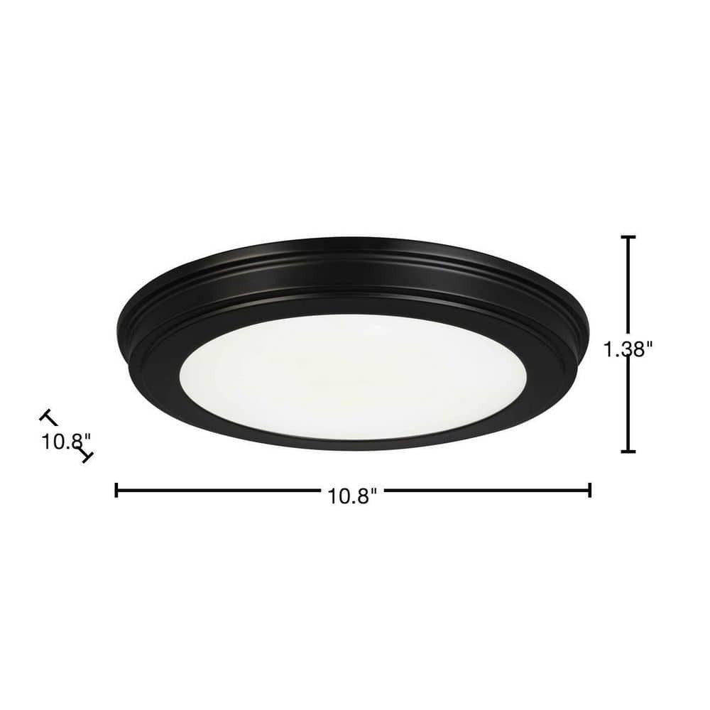 Commercial Electric 11" Matte Black 3-CCT LED Flush Mount Ceiling Light 2-Pack
