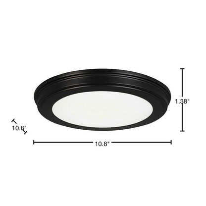Commercial Electric 11" Matte Black 3-CCT LED Flush Mount Ceiling Light 2-Pack