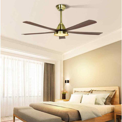 52 in. Smart LED Wood Black Semi Flush Mount Ceiling Fan w/ Light Kit Remote App