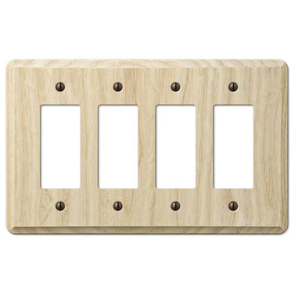 AMERELLE Contemporary 4 Gang Rocker Wood Wall Plate - Unfinished Ash 401R4