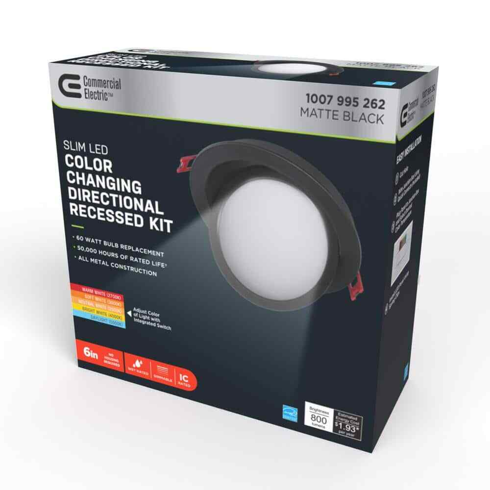 CE Directional Integrated LED 6 in Round Adj Color Temp Canless Recessed Light