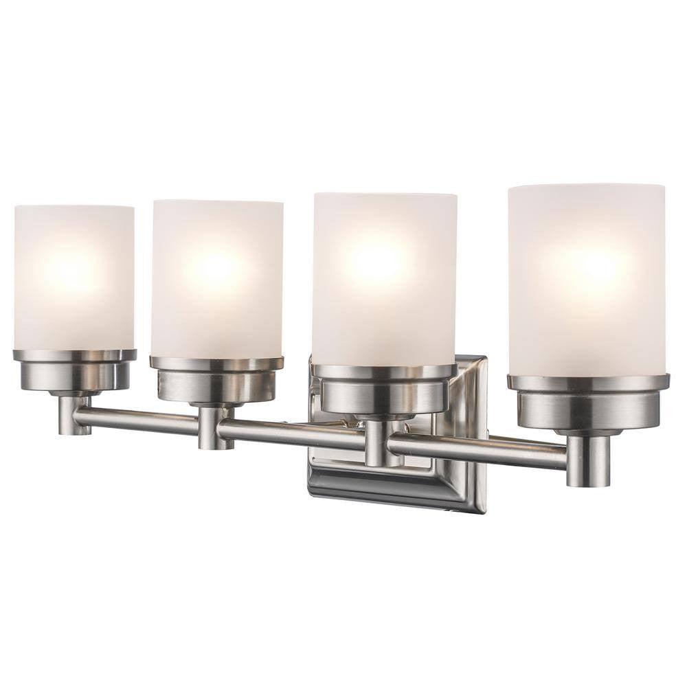 Bel Air Lighting Fusion 27.5 in. 4-Light Brushed Nickel Bathroom Vanity Light