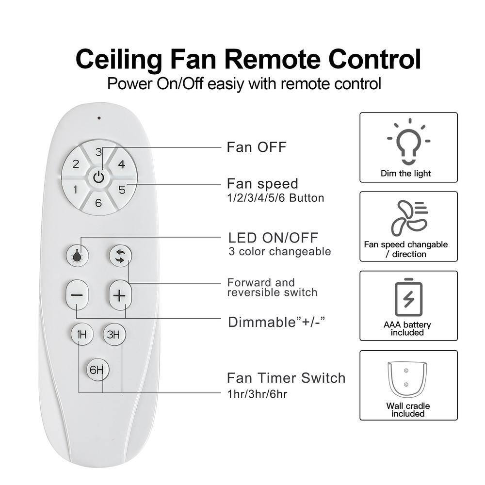 30 in. Dimmable LED White Flush Mount Ceiling Fan w/ Remote Reversible DC Motor 