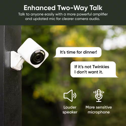 Cam v4 Wi-Fi 2.5K QHD Plug-In Smart Security Camera Night Vision 2-Way White