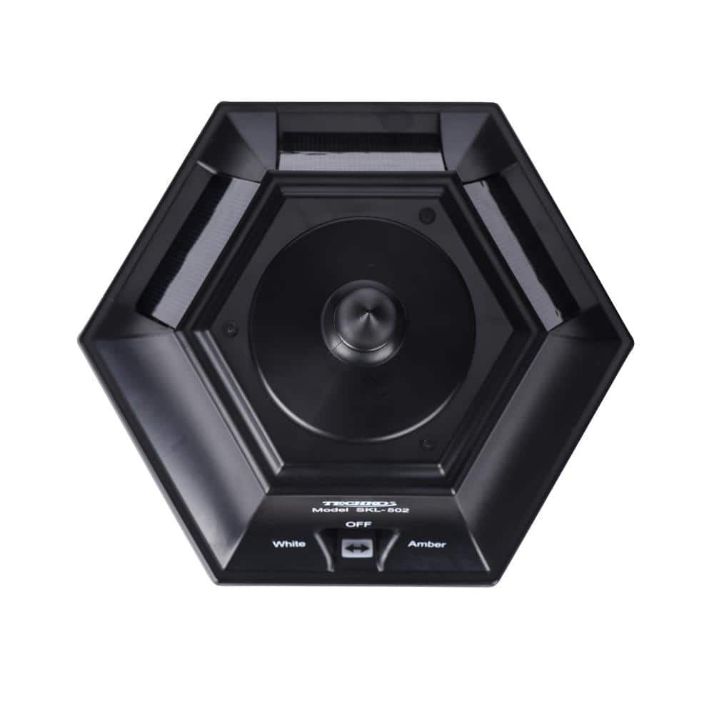 Black Solar Wall or Pillar LED Outdoor Light Sconce with Amber or White Light