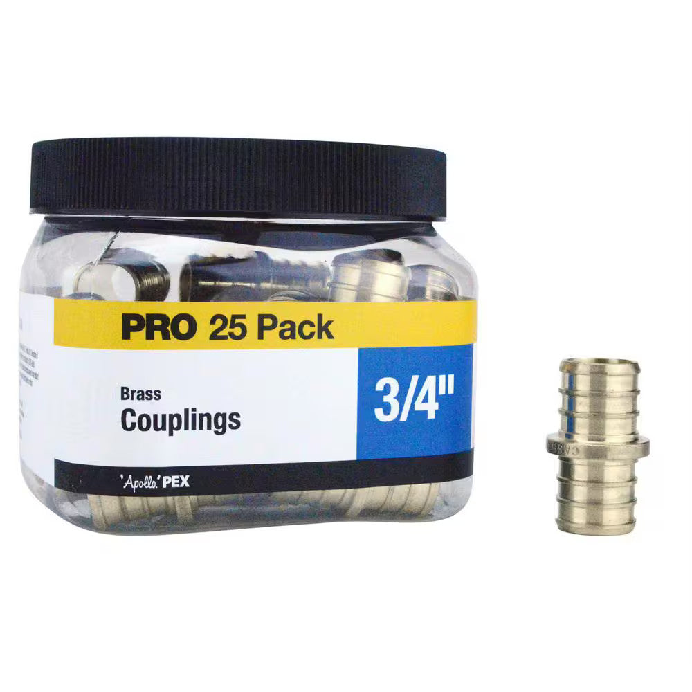 Apollo 3/4 in. Brass PEX-B Coupling Pro Pack 25-Pack APXC3425JR