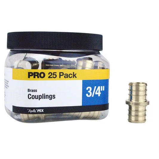 Apollo 3/4 in. Brass PEX-B Coupling Pro Pack 25-Pack APXC3425JR